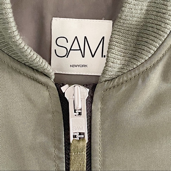 NEW Sam. Jenny Nylon Bomber Jacket XS Military Natural (no hood) - Picture 3 of 12